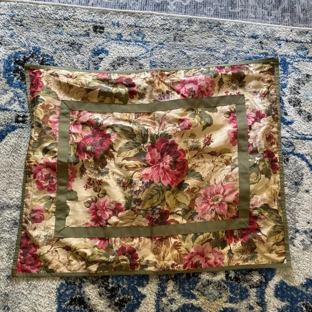 Chaps Rosemont Pink Green Floral Standard Pillow Shams Set of 2 Cottage Core